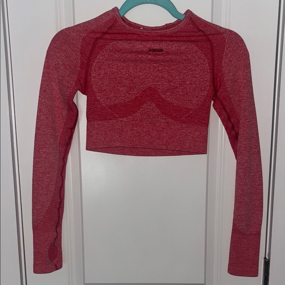 Red Long Sleeve Crop Top